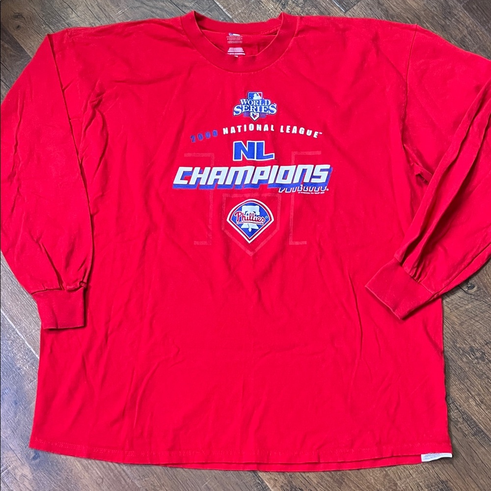 2008 Philadelphia Phillies Red NL Champions Long Sleeve Shirt